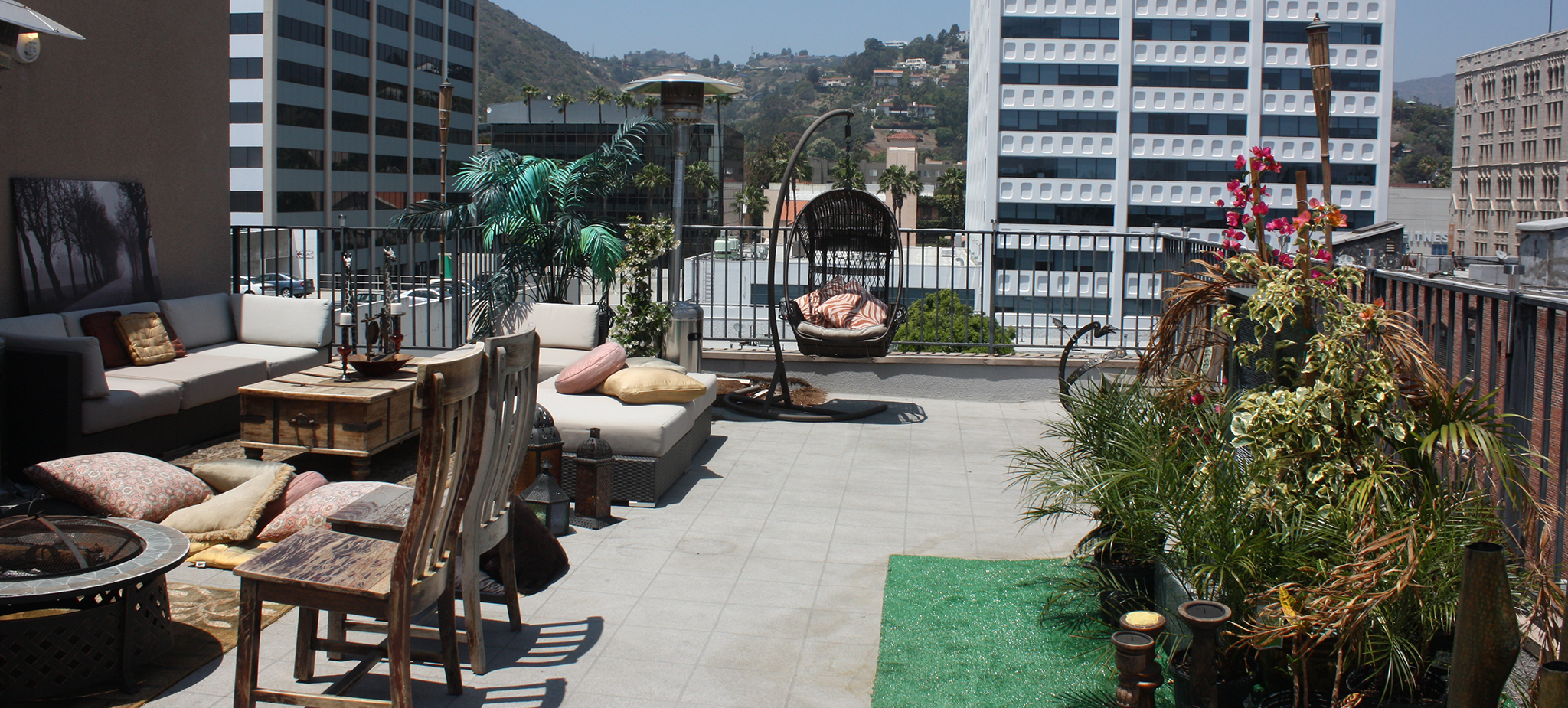 Grill and Furniture on Rooftop Deck